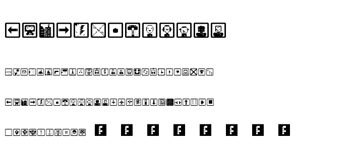 space game icons Regular font